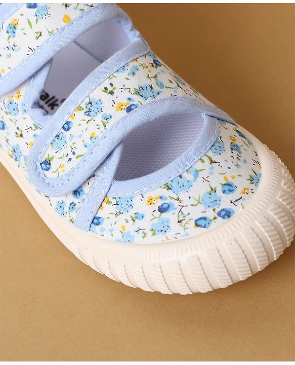 Cute Walk by Babyhug Velcro Closure Casual Shoes with Floral Print - Purple