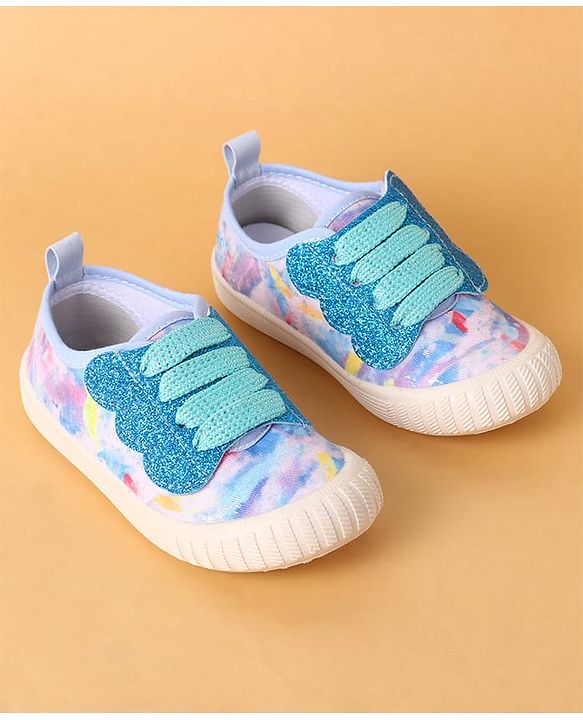 Cute Walk by Babyhug Slip On Casual Shoes with Marble Design & Glitter Detailing - Blue