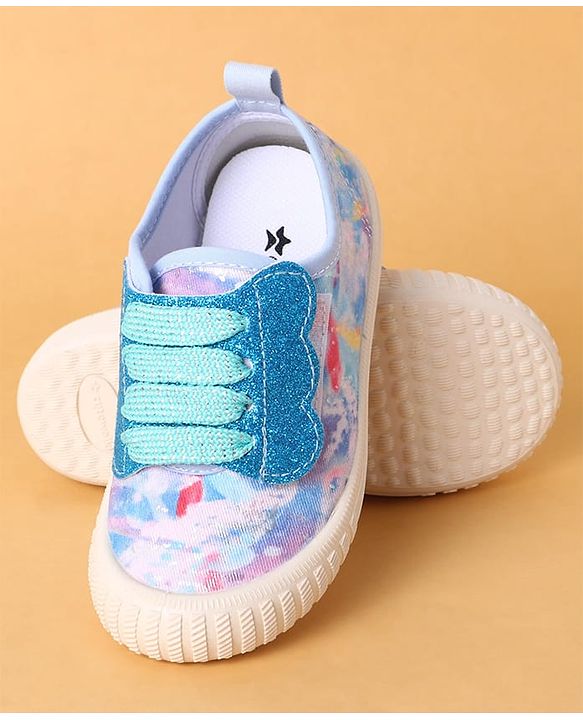 Cute Walk by Babyhug Slip On Casual Shoes with Marble Design & Glitter Detailing - Blue