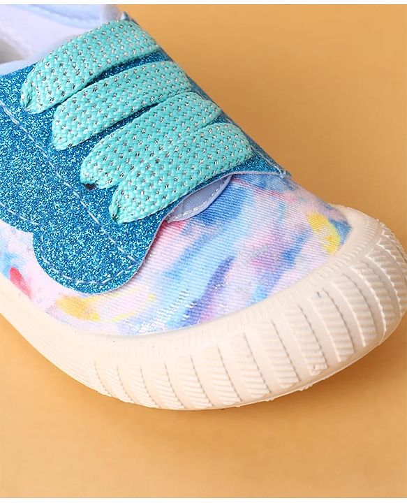 Cute Walk by Babyhug Slip On Casual Shoes with Marble Design & Glitter Detailing - Blue