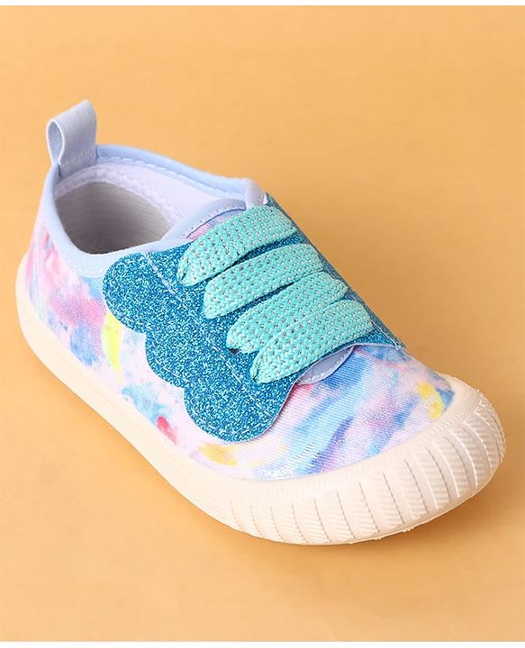 Cute Walk by Babyhug Slip On Casual Shoes with Marble Design & Glitter Detailing - Blue