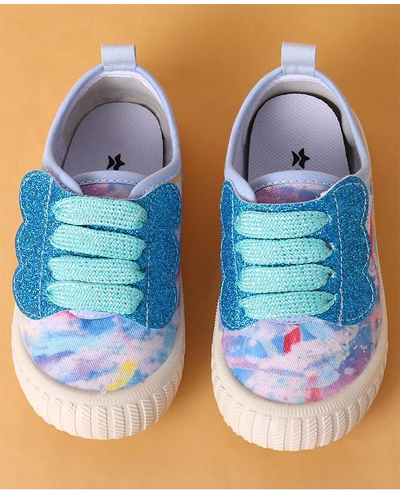 Cute Walk by Babyhug Slip On Casual Shoes with Marble Design & Glitter Detailing - Blue
