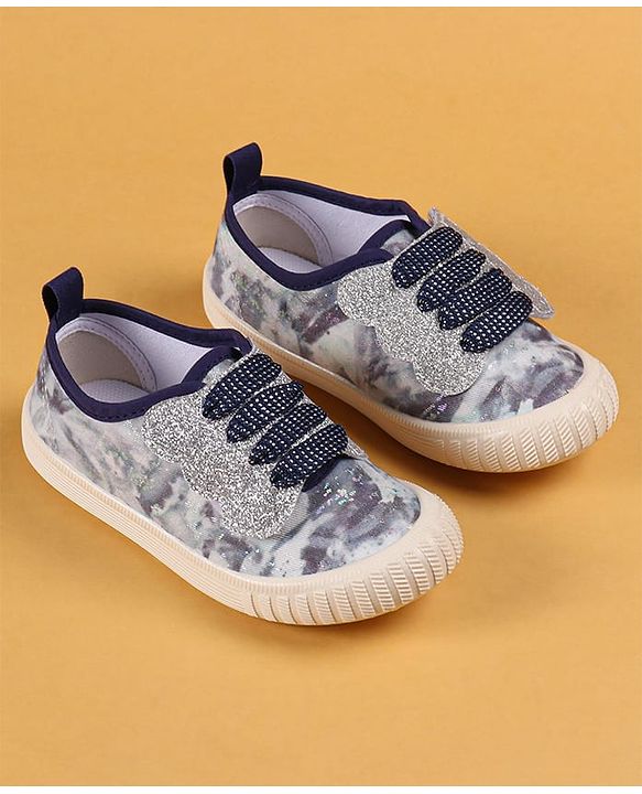 Cute Walk by Babyhug Slip On Casual Shoes with Marble Design & Glitter Detailing - Blue