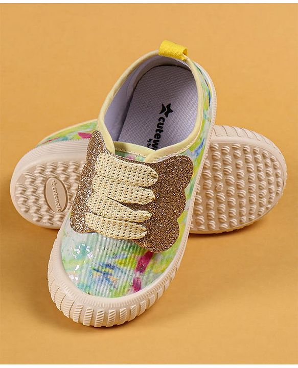 Cute Walk by Babyhug Slip On Casual Shoes with Marble Design & Glitter Detailing - Blue