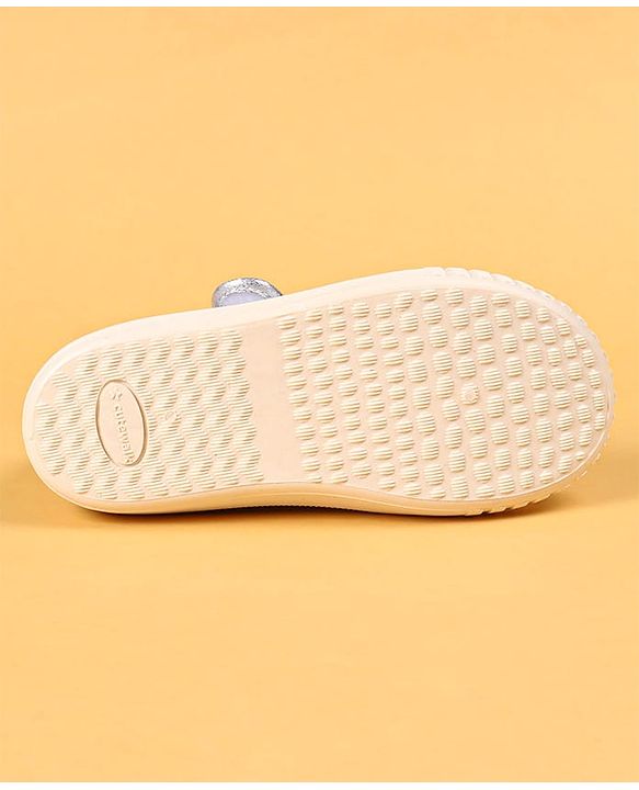 Cute Walk by Babyhug Casual Shoes with Velcro Closure & Cherry Applique - Silver