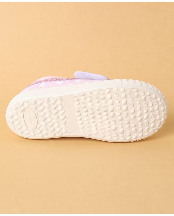 Cute Walk by Babyhug Polka Dots Printed Casual Shoes with Heart Bow Applique & Velcro Closure - Navy Blue