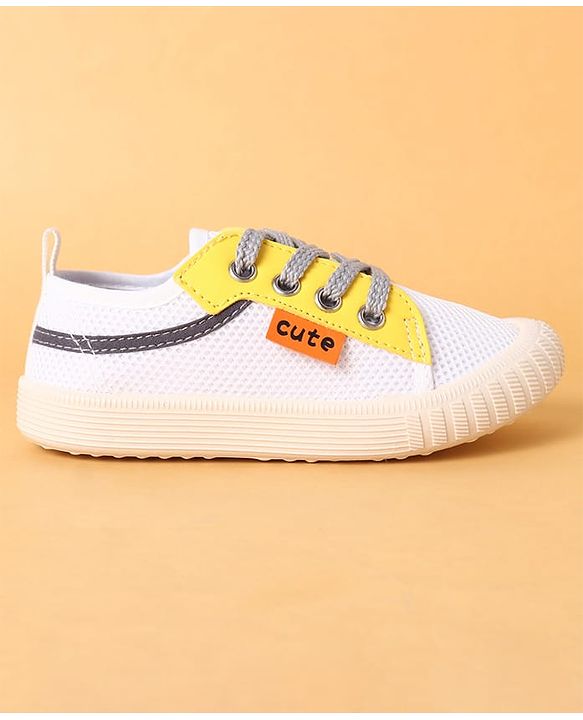 Cute Walk by Babyhug Lace Up Closure Casual Shoes with Colour Block Design - Yellow