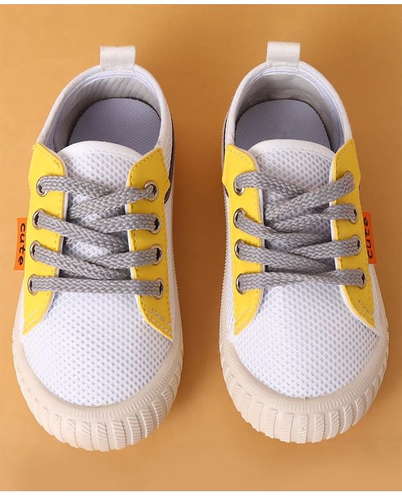Cute Walk by Babyhug Lace Up Closure Casual Shoes with Colour Block Design - Yellow