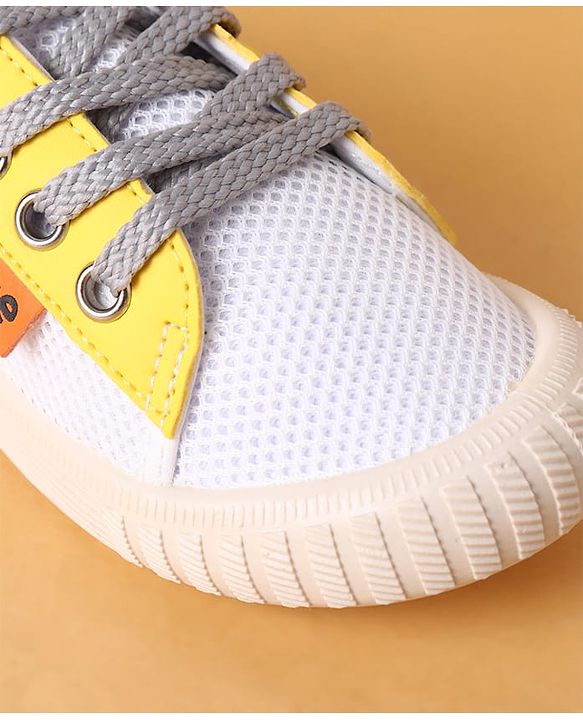 Cute Walk by Babyhug Lace Up Closure Casual Shoes with Colour Block Design - Yellow