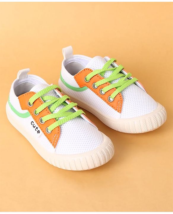 Cute Walk by Babyhug Lace Up Closure Casual Shoes with Colour Block Design - Yellow