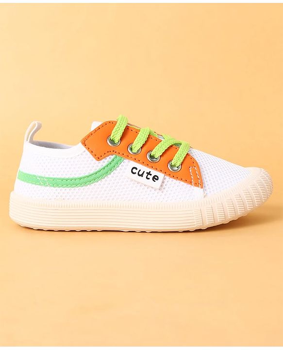 Cute Walk by Babyhug Lace Up Closure Casual Shoes with Colour Block Design - Yellow