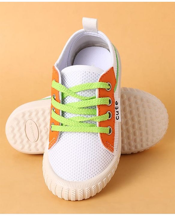 Cute Walk by Babyhug Lace Up Closure Casual Shoes with Colour Block Design - Yellow