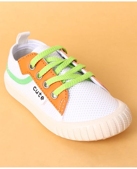 Cute Walk by Babyhug Lace Up Closure Casual Shoes with Colour Block Design - Yellow