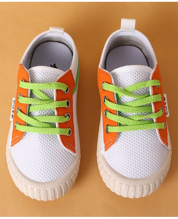 Cute Walk by Babyhug Lace Up Closure Casual Shoes with Colour Block Design - Yellow