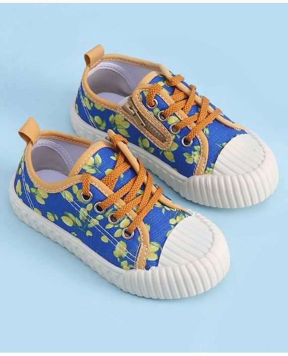 Cute Walk by Babyhug Casual Shoes with Lace Up Closure & Fruits Print - Fuchsia