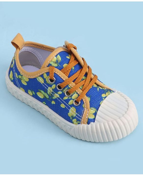 Cute Walk by Babyhug Casual Shoes with Lace Up Closure & Fruits Print - Fuchsia