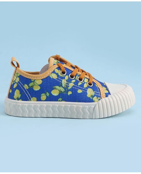 Cute Walk by Babyhug Casual Shoes with Lace Up Closure & Fruits Print - Fuchsia