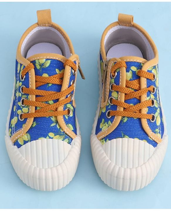 Cute Walk by Babyhug Casual Shoes with Lace Up Closure & Fruits Print - Fuchsia