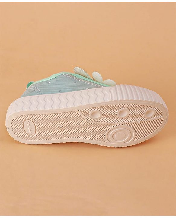 Cute Walk by Babyhug Slip on Casual Shoes with Floral Applique - Light Green