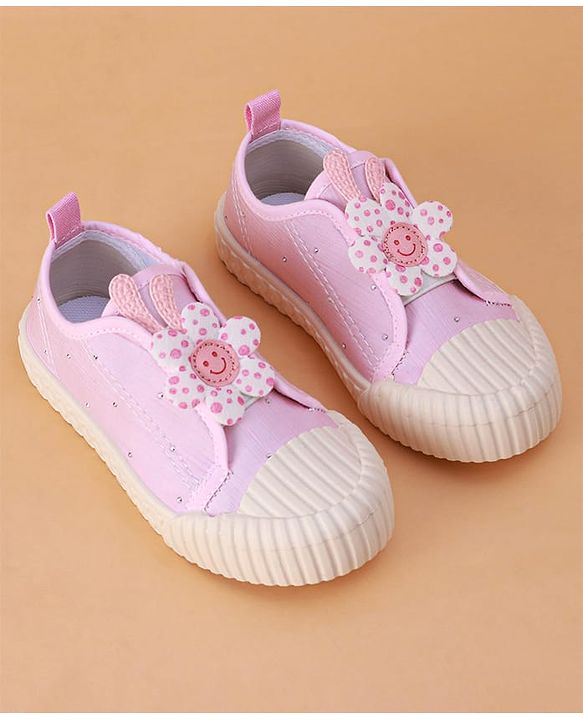 Cute Walk by Babyhug Slip on Casual Shoes with Floral Applique - Light Green