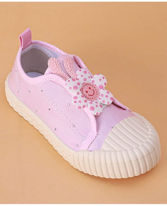 Cute Walk by Babyhug Slip on Casual Shoes with Floral Applique - Light Green