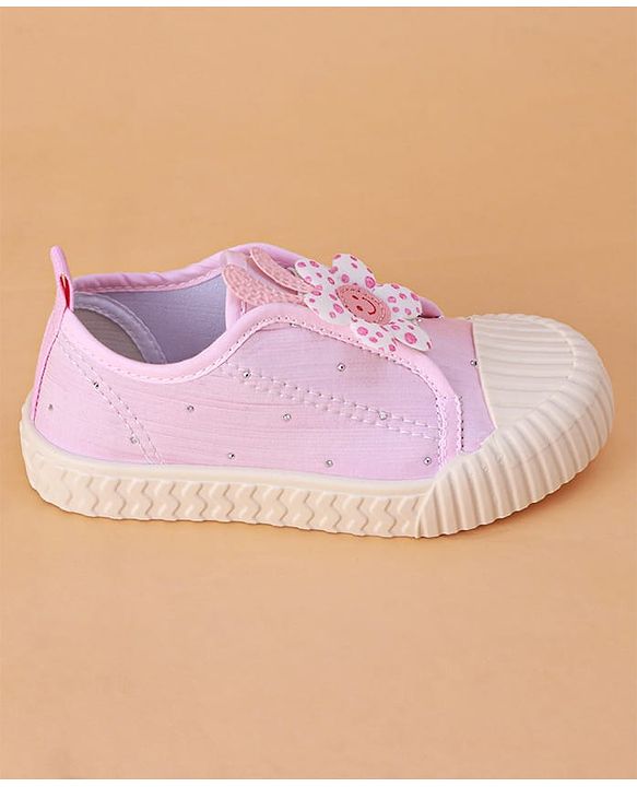Cute Walk by Babyhug Slip on Casual Shoes with Floral Applique - Light Green