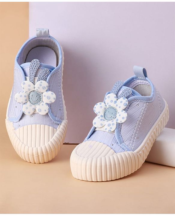 Cute Walk by Babyhug Slip on Casual Shoes with Floral Applique - Light Green