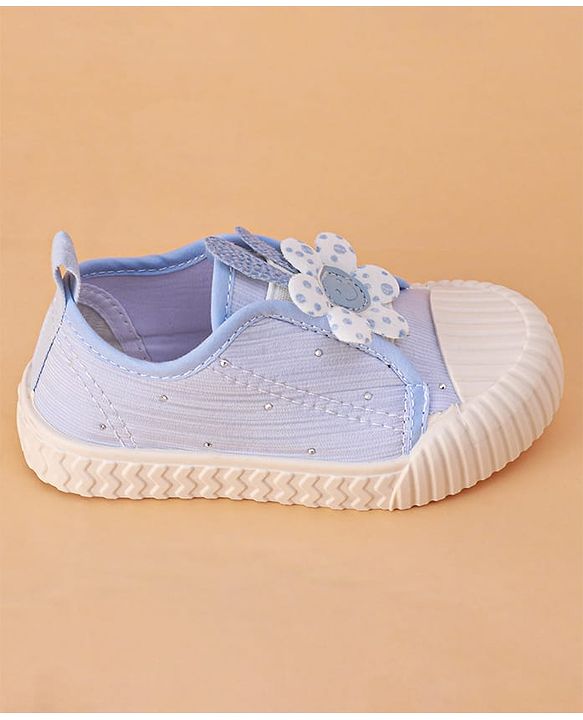 Cute Walk by Babyhug Slip on Casual Shoes with Floral Applique - Light Green