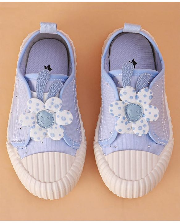 Cute Walk by Babyhug Slip on Casual Shoes with Floral Applique - Light Green