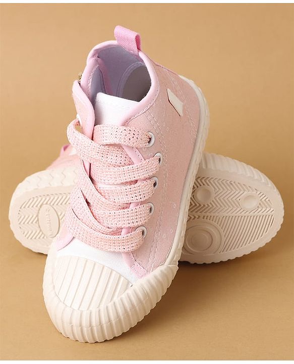 Cute Walk by Babyhug Lace Up Casual Shoes - Pink