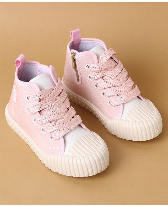Cute Walk by Babyhug Lace Up Casual Shoes - Pink