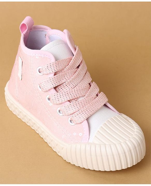 Cute Walk by Babyhug Lace Up Casual Shoes - Pink
