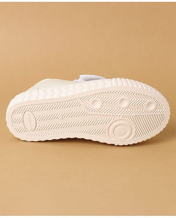 Cute Walk by Babyhug Velcro Closure Casual Shoes with Heart Sequin Detailing - Light Yellow