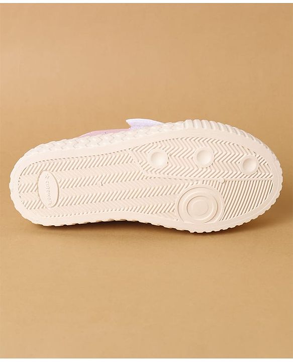 Cute Walk by Babyhug Velcro Closure Casual Shoes with Heart Sequin Detailing - Light Yellow