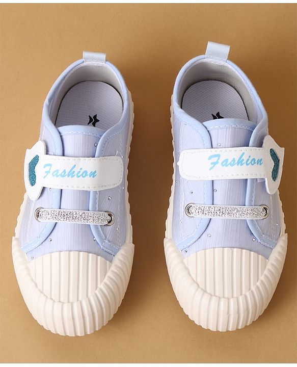 Cute Walk by Babyhug Velcro Closure Casual Shoes with Heart Sequin Detailing - Light Yellow