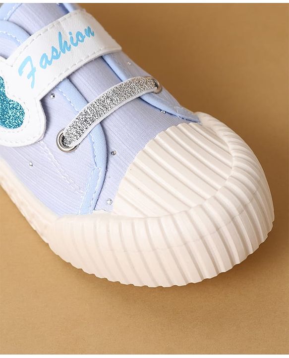 Cute Walk by Babyhug Velcro Closure Casual Shoes with Heart Sequin Detailing - Light Yellow