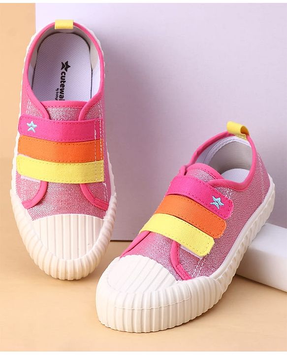 Cute Walk by Babyhug Velcro Closure Casual Shoes - Fuchsia