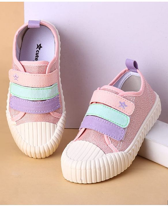 Cute Walk by Babyhug Velcro Closure Casual Shoes - Fuchsia