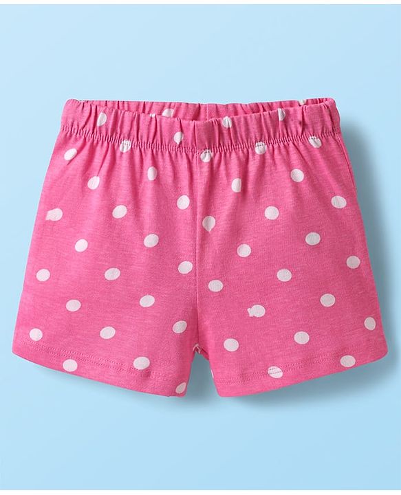 Babyhug Cotton Knit Half Sleeves Shorts Night Suit with Popsicle Print - White & Pink