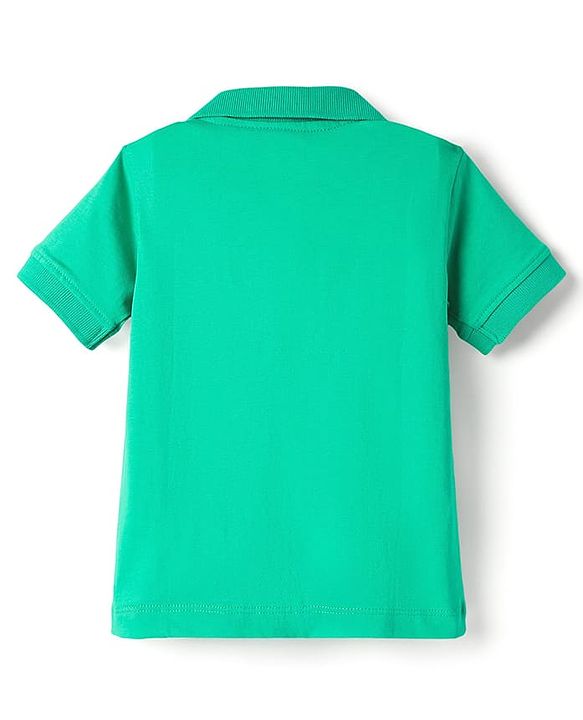Babyhug 100% Cotton Knit Half Sleeves Animal Print Polo T-Shirt & Short Set - Green & Brown