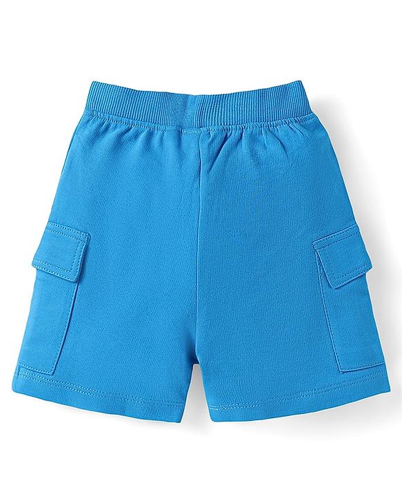 Babyhug Single Jersey Knit Half Sleeves T-Shirt & Shorts Set Toucan Print- White & Blue