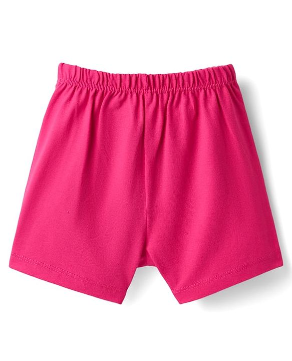 Babyhug 100% Cotton Single Jersey Knit Sando & Shorts Set With Fruit Print - Pink