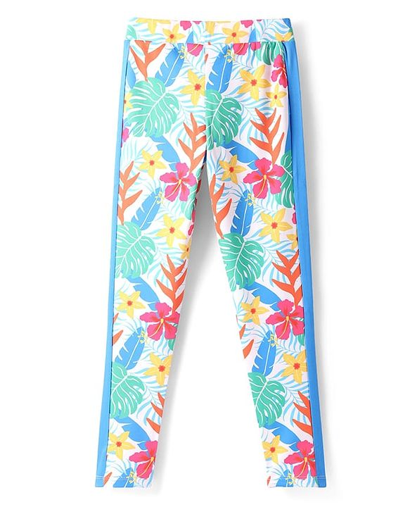 Pine Active Full Length Super Stretch Leggings Tropical Print - Blue