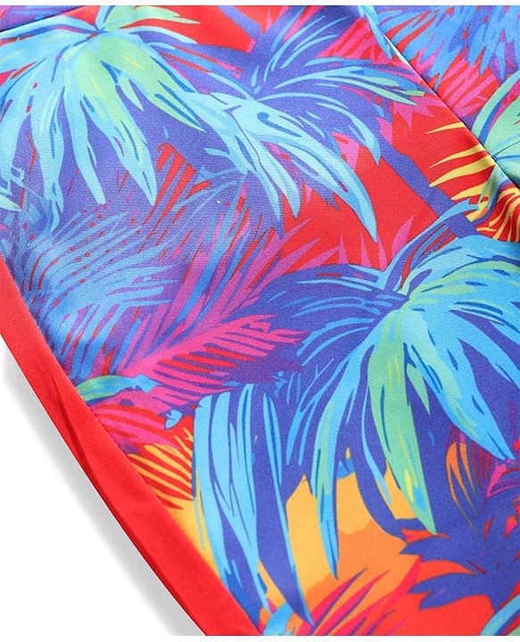 Pine Active Full Length Super Stretch Leggings Tropical Print - Red