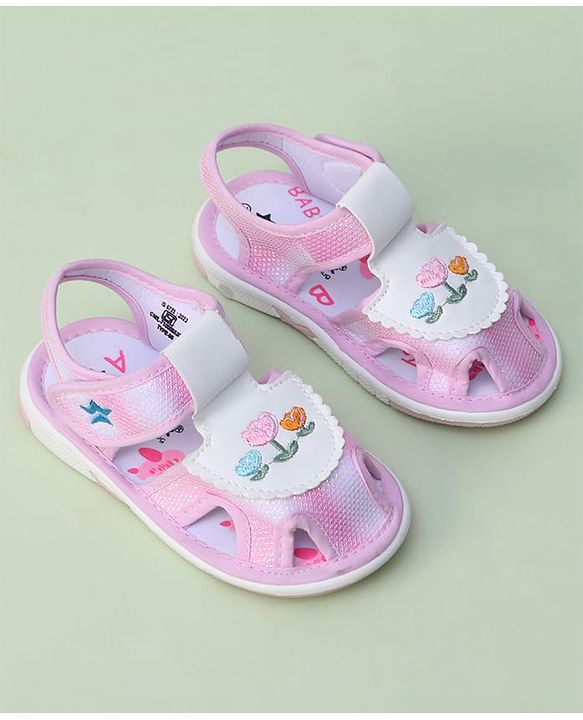 Cute Walk by Babyhug Sandals With Velcro Closure Floral Print - Pink