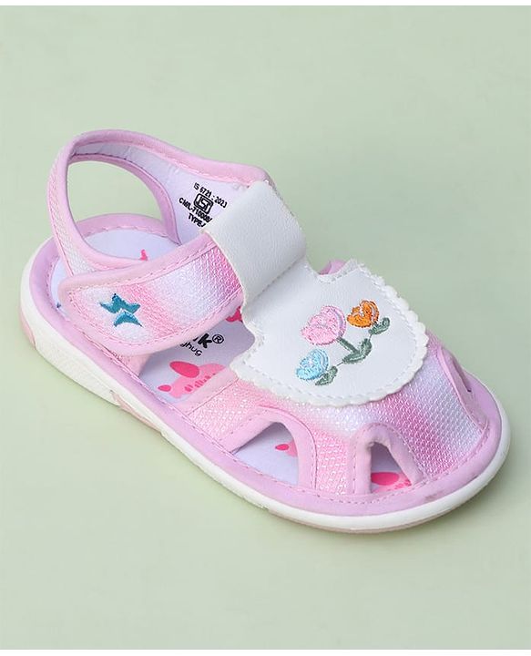 Cute Walk by Babyhug Sandals With Velcro Closure Floral Print - Pink