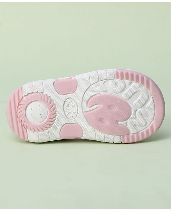 Cute Walk by Babyhug Sandals with Velcro Closure & Floral Applique - Blue