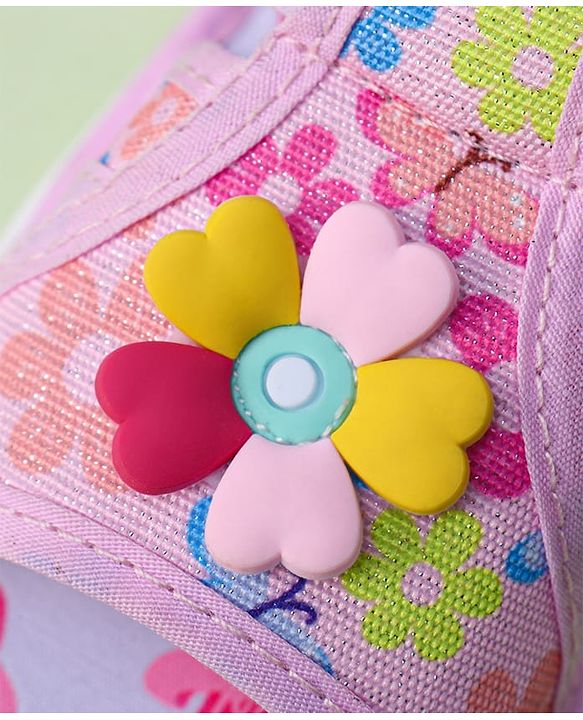 Cute Walk by Babyhug Sandals with Velcro Closure & Floral Applique - Blue