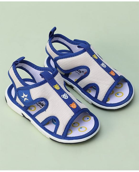 Cute Walk by Babyhug Animal Printed Sandals With Velcro Closure - Blue