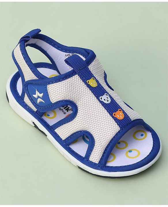 Cute Walk by Babyhug Animal Printed Sandals With Velcro Closure - Blue